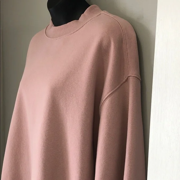 H&M Dusty Pink Sweatshirt | Size Medium | Drop Shoulder Casual Pullover - Picture 5 of 10